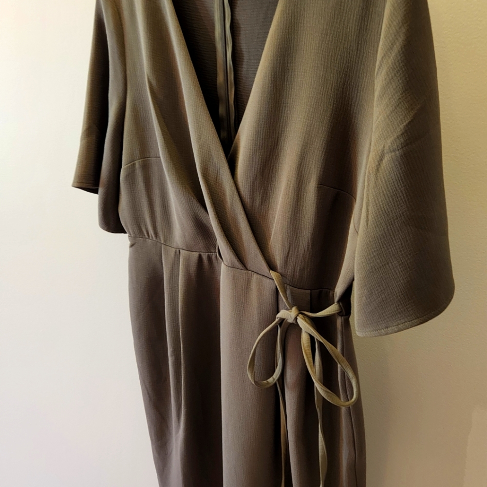 ASOS Olive Green Faux Wrap Dress